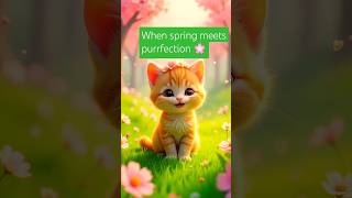 Blossom Kitty in Spring Garden shorts #cutekitten #springvibes #adorable #butterfly #catvideo