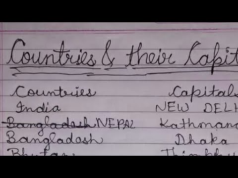 Countries and their Capitals #3rd GK lecture l The Youngest Education