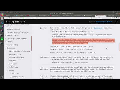 How to escape characters when importing data from text file on Datagrip