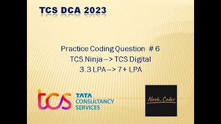 TCS DCA Coding Question | Practice Question #6 | Java | #tcsxplore #tcsdigital #tcsdca
