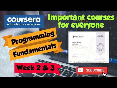 Coursera Programming Fundamentals Week 2 & 3 Solutions || Programming Fundamentals Coursera Answers🥰