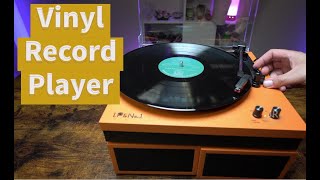 LP&No.1 Bluetooth Vinyl Record Player with External Speakers, 3-Speed Belt-Drive Turntable