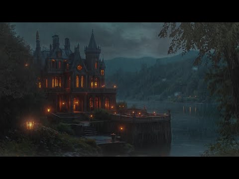 Mysterious Medieval Castle in Stormy Rain & Thunder 🌩️🏰 | Dark Ambience for Deep Sleep & Relaxation