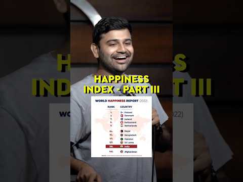 My problem with the World Happiness index report  #standupcomedy #worldhappinessreport #ytshorts