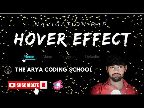 Animation Navigation Bar in HTML and CSS || Menu Hover Effect || @aryacodingschool