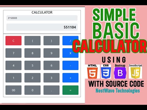 CALCULATOR IN HTML, CSS, BOOTSRAP5 & JAVASCRIPT - With Source Code | NestWave Technologies