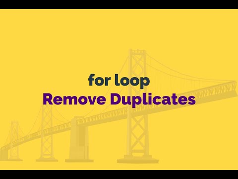 Remove Duplicates From Array, For Loop & Set