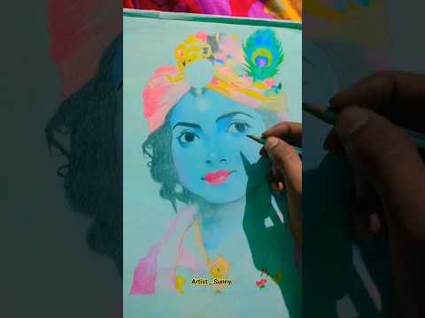Shree Krishna drawing 💕😍 #shorts #drawing #art