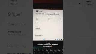 GROWW COMPANY JOB OPENINGS.