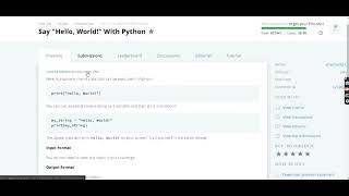 Hackerrank Solution: [ Hello world! ] - [ Python ]