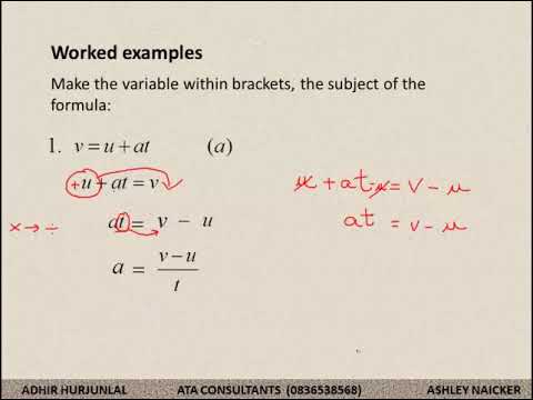 TOPIC 1 LESSON 6 1 NUMBERS MANIPULATION OF TECHNICAL FORMULAE
