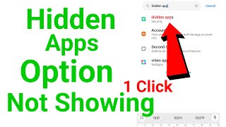 Redmi hidden apps option not showing / hidden apps option not showing