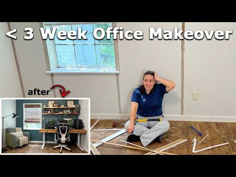 DIY EXTREME OFFICE MAKEOVER (3 Week Transformation!) // Dream Office for 2 People on a budget
