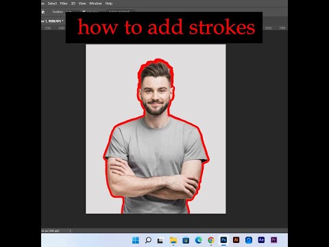 How to add Strokes in photoshop #shorts