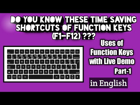 Uses of Function Keys (F1-F12) on Keyboard with Live Demo | Part-1 | Tricks & Time Saving Shortcuts
