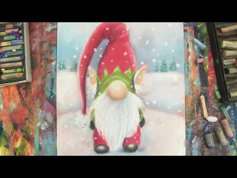 EASY ART LESSON FOR KIDS How to draw a Christmas gnome #Christmasart #christmascraft #gnomeart