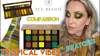 TROPICAL VIBES PALETTE | Ace beaute | Comparison & swatches #tropicalvibes