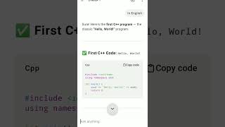 C plus language first code #computer #coding #art#shorts