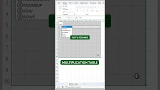 Multiplication table in few seconds in excel #excelshorts #ytshorts