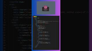 Profile Card Using HTML and CSS #shorts