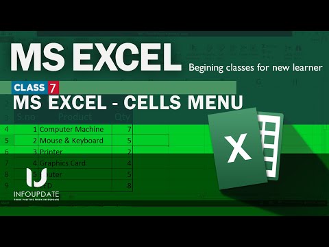 MS EXCEL Cells Menu I (0 to beginner)