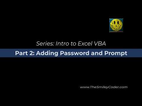 Excel Adding prompt and password while protecting(Part 2)