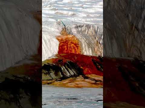The Red Waterfall That Bleeds from Antarctica 🌍🩸 #Shorts