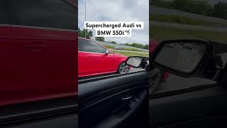Supercharged Audi S4 vs BMW 550i 🦈￼ #supercharged #s4 #bmw #audi #automobile #cartok #550i #funny
