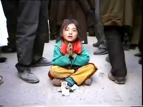 Tibetan street kid singing