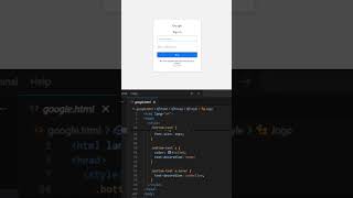 Simple Google Login Form using HTML & CSSClean UI Design#shorts #webdevelopment