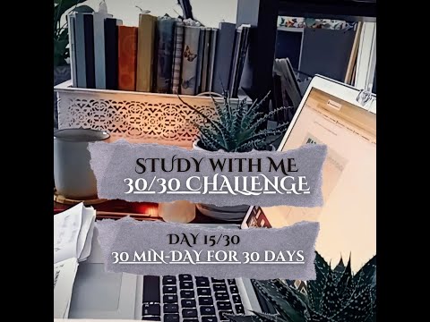 30 Minutes STUDY WITH ME  / 30/30 CHALLENGE / at The Study Lounge / soft rain sounds