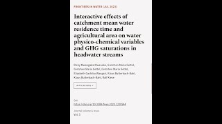 Interactive effects of catchment mean water residence time and agricultural area on w... | RTCL.TV