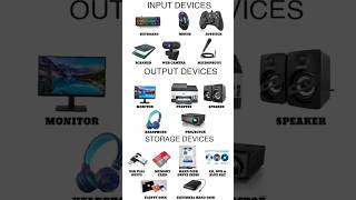 Input,Output,Storage Devices #Shorts Video#Computer Institute 100%