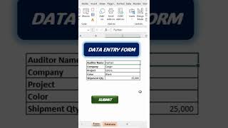 Make Automatic Dara Entry Form Excel with Macro Function #excel #dataanlysis #excelfunction #macro