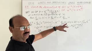Derivatives Ex12.2 Q9. Find the derivative of (iii) x^(-3) (5+3x) (iv) x^5 [3-6x^(-9)]
