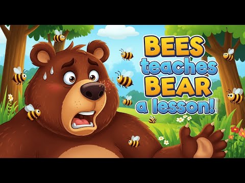 The Greedy Bear and The Brave Bees | English Moral Story for Kids | Bedtime Animated Story Video