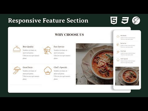 Create a Responsive Restaurant Services Feature Section with HTML & CSS