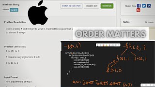 10.6 MAXIMAL STRING (Backtracking)-Interviewbit #backtracking#interview#recursion