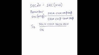 The Double Angle Identity for Secant #mathshorts