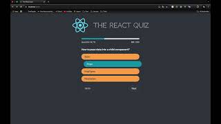 Studying project - The React Quiz implemented on useReducer