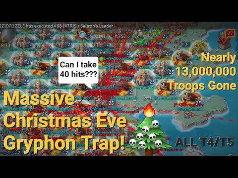 Massive Christmas Eve Gryphon Trap! Lords Mobile
