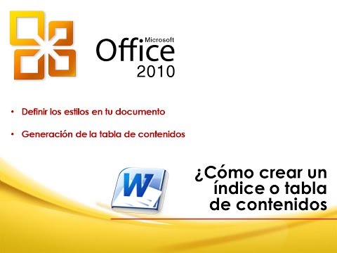WORD 2010: ¿Como crear un indice o tabla de contenidos?
