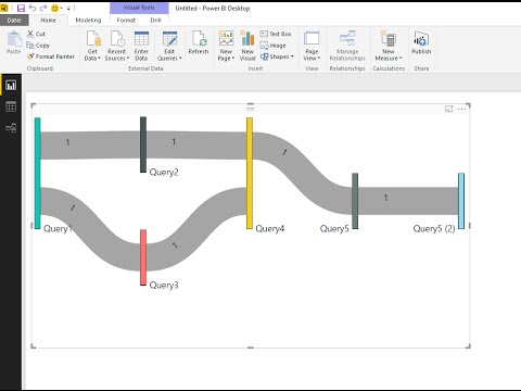Sankey Query Dependency Visualization in PowerBI