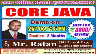CORE JAVA Offline Training @ DURGASOFT