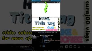HTML Title tag #html #htmltags #htmlcss