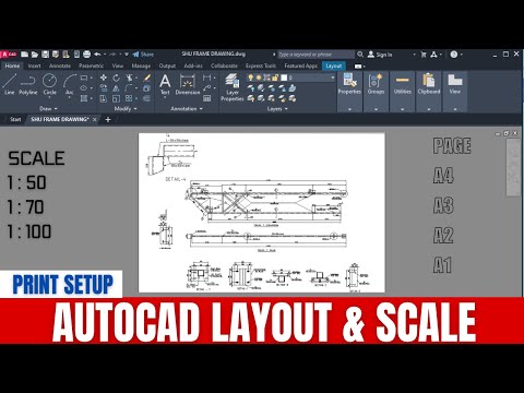 How to do page setup in layout and scale setting in AutoCAD