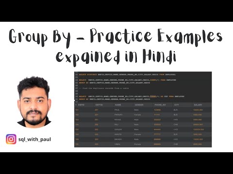 GROUP BY - Examples in HINDI !! | GROUP BY CLAUSE practice questions in HINDI