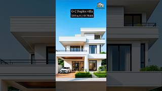 Modern White Villa Front View | 3 Storey Luxury Home Design | 3200 Sqft ₹60-70 Lakh