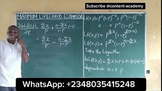 Maximum Likelihood Estimator of Bernoulli Distribution