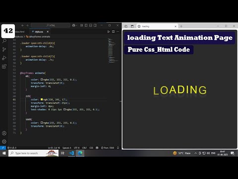Loading text animation Using Css-Html || Css loading Text Effect tutorial for beginers.